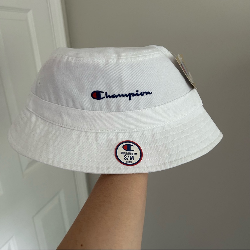 white champion bucket hat